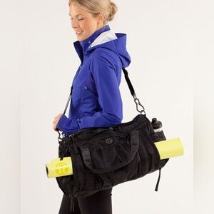 Lululemon Keep On Running Duffel Bag in Twinkle Emboss Black